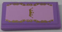 LEGO part Tile 2 x 4 with Gold Crown and Swirls Pattern (Sticker) - Set 41055 87079pb0517