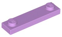 LEGO part Plate, Modified 1 x 4 with 2 Studs without Groove (92593)