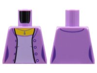 LEGO part Torso Female Open Jacket with 4 Buttons, Silver Pendant Necklace, Lavender Shirt Pattern 973pb2341