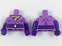 LEGO part Torso Wonder Twin Zan Pattern / Dark Purple Arms with Molded Medium Lavender Short Sleeves Pattern / Dark Purple Hands 973pb2947c01
