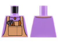 LEGO part Torso Nougat Overalls, Dark Orange Pendant Necklace and Tools Pattern 973pb4975