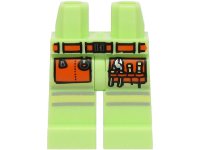 LEGO onderdeel Hips and Legs with Silver and Bright Light Yellow Reflective Stripes, Orange Belt and Pockets with Pliers and Screwdrivers Pattern (BAM) 970c00pb1631