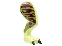 LEGO onderdeel Dinosaur Leg Large (Rear) Tyrannosaurus rex with Pin, Black Claws, Dark Red Stripes on Olive Green Panel Pattern - Right 98062c01pb12