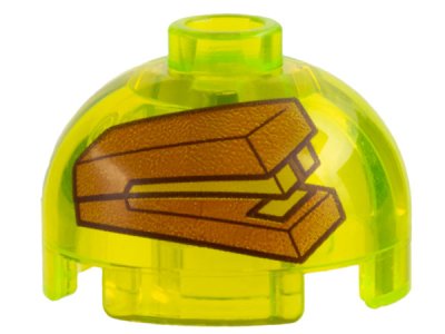 LEGO part Brick, Round 2 x 2 Dome Top with Dark Orange Stapler in Jello Mold Pattern (553pb043)