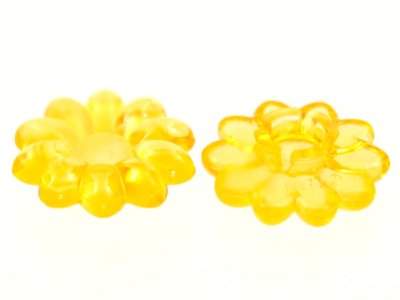 LEGO part Clikits, Icon Flower 10 Petals 2 x 2 Small with Pin, Polished (Transparent Colors Only) (46282)