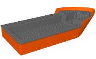LEGO part Boat, Hull Giant Bow 50 x 20 x 7 with Dark Bluish Gray Top (4245 / 4264) (4245c02)