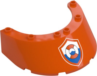 LEGO part Windscreen 6 x 8 x 2 with Coast Guard Logo Badge / Shield Pattern (7664pb01)