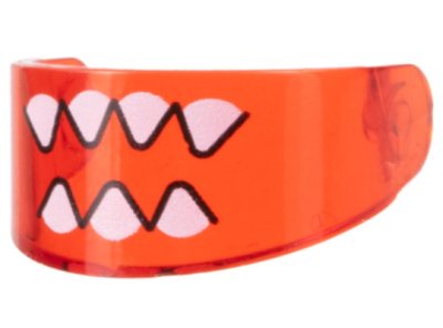 LEGO onderdeel Minifigure, Visor Standard with Sharp White Teeth Pattern (2447pb07)
