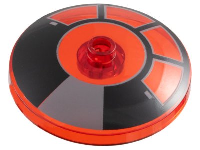LEGO part Dish 4 x 4 Inverted (Radar) with Open Stud with Black and Dark Bluish Gray Radial Millennium Falcon Cockpit Pattern (35394pb010)