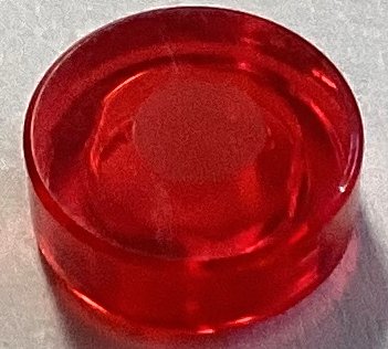 LEGO part Tile, Round 1 x 1 with Red Dot Pattern (98138pb439)