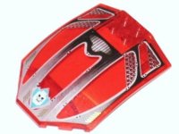 LEGO part Windscreen 8 x 6 x 2 Curved with Evil Skull Logo and Windows Pattern x224pb001