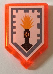 LEGO part Fliese, modifiziert 2 x 3 pentagonal mit Nexo Power Shield Muster - Flash Cannon 22385pb040