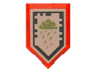 LEGO part Mattonella, Modificata 2 x 3 Pentagonale con Nexo Power Shield Pattern - Ice Rain (22385pb056)