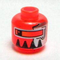 LEGO part Minifigure, Head Alien with Robot Large Black Teeth Pattern 3626pb0371