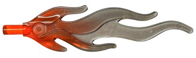 LEGO part Wave Rounded Straight Large with Bar End (Flame) with Marbled Trans-Brown Pattern (85959pb06)