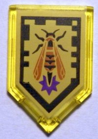 LEGO part Piastrella, Modificata 2 x 3 Pentagonale con Nexo Power Shield - Wasp Missile 22385pb091