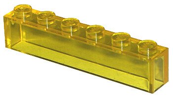 LEGO part Brick 1 x 6 without Bottom Tubes (3067)