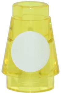 LEGO part Cone 1 x 1 with Top Groove with White Circle Pattern 4589bpb01