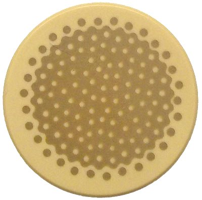 LEGO part Baldosa, Redonda 2 x 2 con Soporte de Espiga Inferior con Patrón de Sección Transversal de Tallo de Bambú Marrón Oscuro (14769pb708)