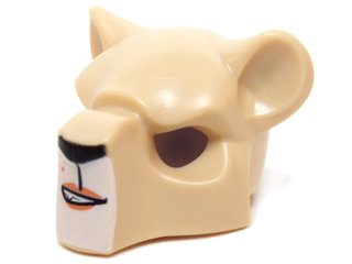 LEGO part Minifigur, Kopfbedeckung Maske Felidae mit schwarzer Nase, Schönheitsfleck und schelmischem Lächeln Muster (15084pb01)