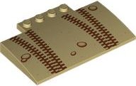 LEGO part Slope, Curved 5 x 8 x 2/3 with 4 Studs with Skidmarks and Stones Pattern 15625pb019