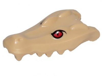 LEGO part Cabeza de Cocodrilo / Aligátor Mandíbula Superior con Patrón Ojos Rojos (18905pb02)
