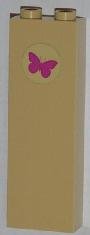 LEGO part Mattone 1 x 2 x 5 con Magenta Butterfly Pattern (Adesivo) - Set 3315 2454pb072