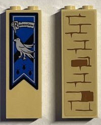 LEGO part Ladrillo 1 x 2 x 5 con Patrón de Estandarte de Ravenclaw / Ladrillos y Mortero (Pegatinas) - Set 75969 2454pb208