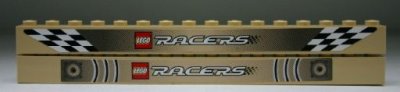 LEGO part Ladrillo 1 x 16 con Patrón de Logo Lego Racers, Ambos Lados Diferentes (Pegatinas) - Conjunto 8364 (2465pb12)