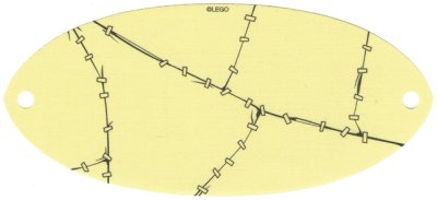 LEGO part Cloth Sail Oval 8 x 18 with Rips and Clamps Pattern (26032)