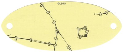 LEGO part Cloth Sail Oval 6 x 14 with Rips and Clamps Pattern (26034)