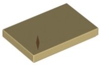 LEGO part Tile 2 x 3 with Reddish Brown Diamond Shaped Scar Pattern 26603pb016