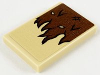 LEGO part Carreau 2 x 3 avec Motif Tissu Déchiré Marron Rougeâtre (Autocollant) - Set 75967 26603pb108