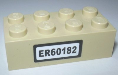 LEGO part Stein 2 x 4 with 'ER60182' Pattern (Sticker) - Set 60182 (3001pb169)