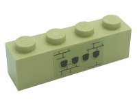 LEGO part Stein 1 x 4 mit Wappen- und Steine-Muster (Aufkleber) - Set 71043 3010pb320