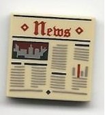 LEGO part Baldosa 2 x 2 con Patrón Periódico 'News' 3068pb0951