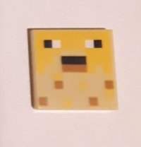 LEGO onderdeel Tegel 2 x 2 with Pixelated Minecraft Pufferfish Pattern 3068pb1482
