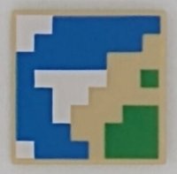 LEGO part Carreau 2 x 2 with Pixelated Blue, Green, and White Pattern (Minecraft Map) 3068pb1892