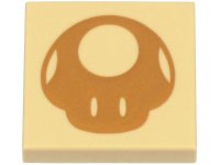 LEGO part Fliese 2 x 2 mit mittlerem Nougat Pilz Silhouette Muster (Super Mario Nabbit Taschenseite) 3068pb2056