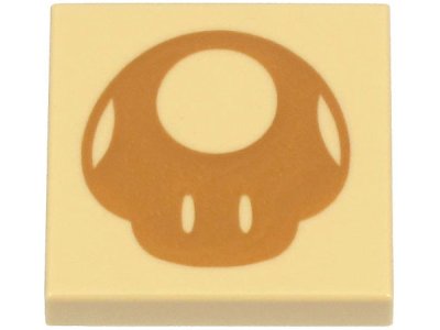 LEGO part Fliese 2 x 2 mit mittlerem Nougat Pilz Silhouette Muster (Super Mario Nabbit Taschenseite) (3068pb2056)