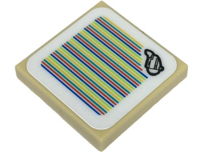 LEGO part Fliese 2 x 2 mit Super Mario Scanner Code Flugzeug Muster (Aufkleber) - Set 71425 (3068pb2308)