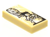LEGO part Tile 1 x 2 with Journey to the West Page with Spider Demoness Pattern 3069pb0972