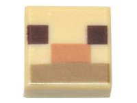 LEGO part Tile 1 x 1 with Dark Brown Squares, Medium Nougat and Dark Tan Rectangles Pattern (Minecraft Alpaca / Llama Nose and Mouth) 3070pb182