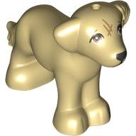 LEGO part Dog, Friends, Shaggy Fur, Ears, and Tail with Medium Nougat Eyes and Scratches and Black Nose Pattern (Grace) 3168pb03