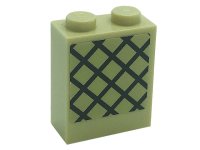 LEGO part Mattone 1 x 2 x 2 con Portastud Interno con Motivo Traliccio (Adesivo) - Set 71043 3245cpb181