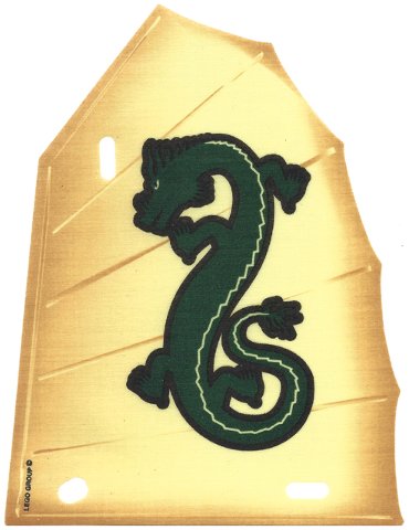 LEGO part Cloth Sail Junk with Dark Green Oriental Dragon Pattern (45183)