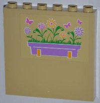 LEGO part Panel 1 x 6 x 5 with Flower Box and Butterflies Pattern Left (Sticker) - Set 3189 59349pb052L