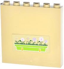LEGO part Panel 1 x 6 x 5 with Lime Flower Box Pattern (Sticker) - Set 3185 (59349pb074)