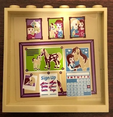 LEGO part Panel 1 x 6 x 5 with Photos, Bulletin Board and Calendar Pattern (Sticker) - Set 41126 (59349pb156)