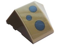 LEGO part Wedge 4 x 3 Triple Curved No Studs with Gray Polka Dots Pattern (Sticker) - Set 75937 64225pb042